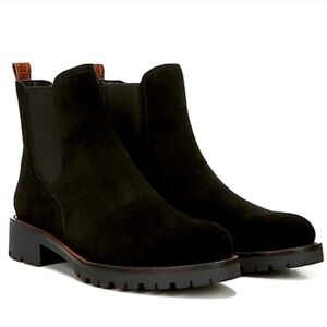 Sam Edelman Black Suede Ankle Booties - Waterproof - Chelsea Boot